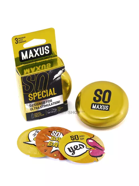 Презервативы точечно-ребристые Maxus Special, 3 шт