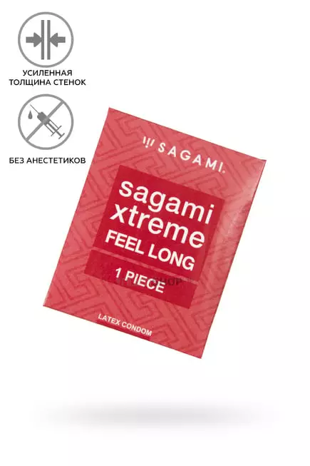 Презервативы ультрапрочные Sagami Xtreme Feel Long с точками, зеленые, 1шт