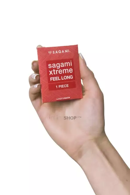 Презервативы ультрапрочные Sagami Xtreme Feel Long с точками, зеленые, 1шт