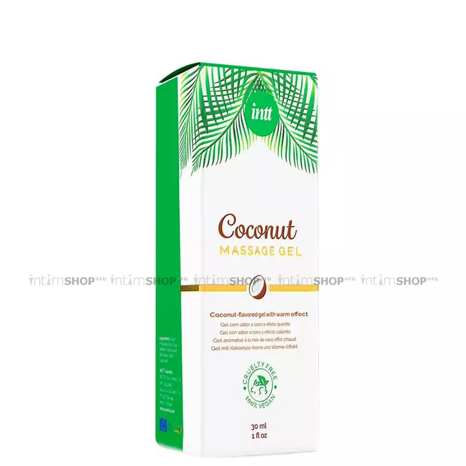 Съедобный массажный гель Intt Coconut, 30 мл