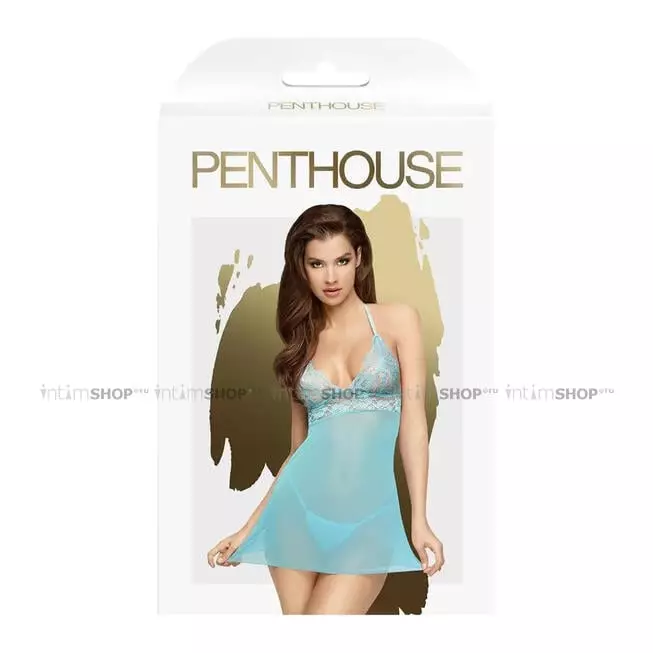 Сорочка и трусики Penthouse Bedtime Story S/M, голубая