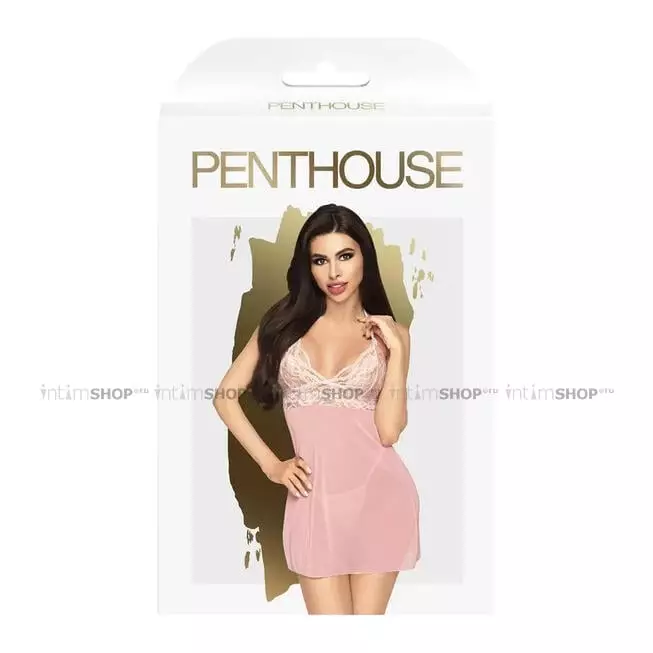 Сорочка и трусики Penthouse Bedtime Story S/M, розовая