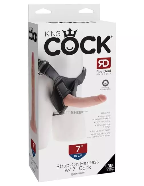 Страпон со съемной насадкой на ремнях Pipedream King Cock Strap-On Harness 7