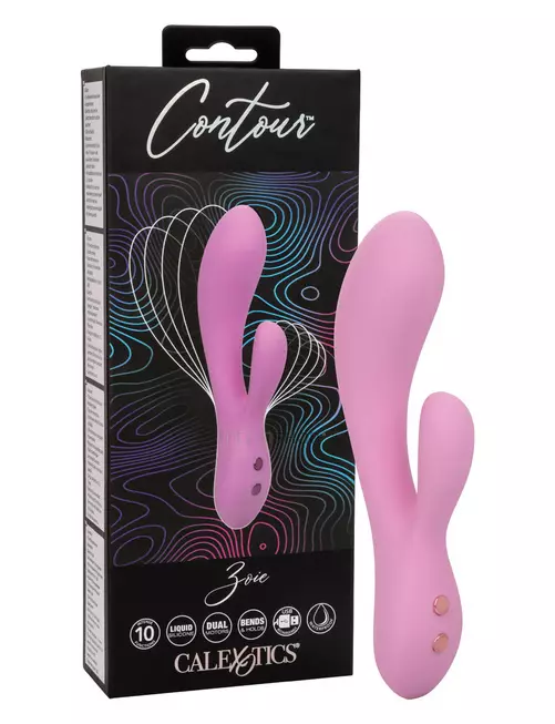 Ультрагибкий вибратор-кролик с фиксацией формы CalExotics Contour Zoie, розовый