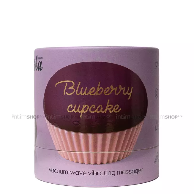 Вакуумно-волновой стимулятор клитора с вибрацией Lola Toys Blueberry Cupcake, фиолетовый