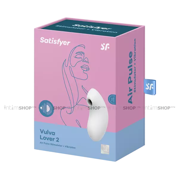 Вакуумно-волновой стимулятор клитора с вибрацией Satisfyer Vulva Lover 2, белый