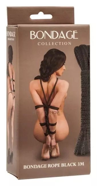 Веревка Bondage Collection Lola Toys, черная, 3 м