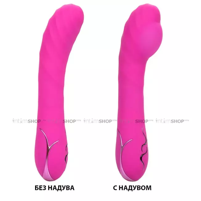 Вибратор CalExotics Insatiable G Inflatable G-Wand с функцией надува, розовый