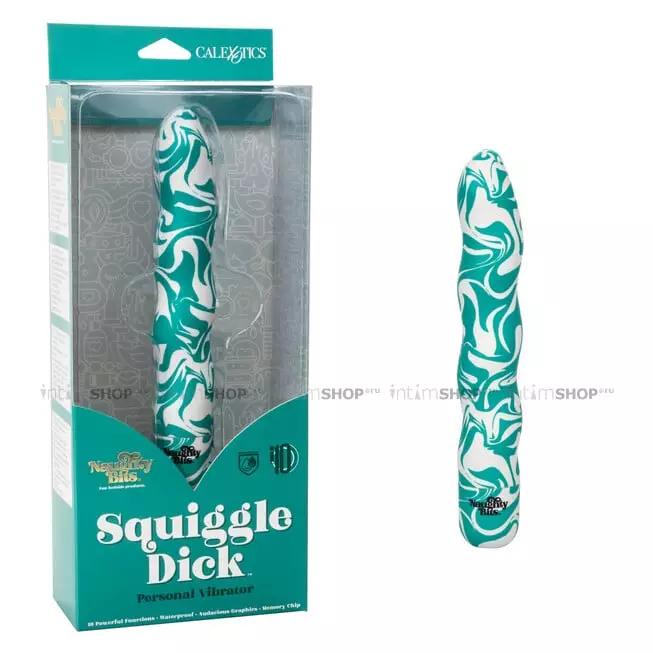 Вибратор CalExotics Naughty Bits Squiggle Dick, зеленый