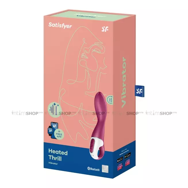 Вибратор для точки G Satisfyer Heated Thrill с нагревом, ягодный