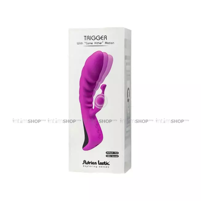 Вибратор-кролик c подвижным стволом Adrien Lastic Trigger, розовый