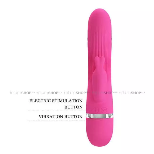Вибратор-кролик с электростимуляцией Pretty Love Ingram, розовый