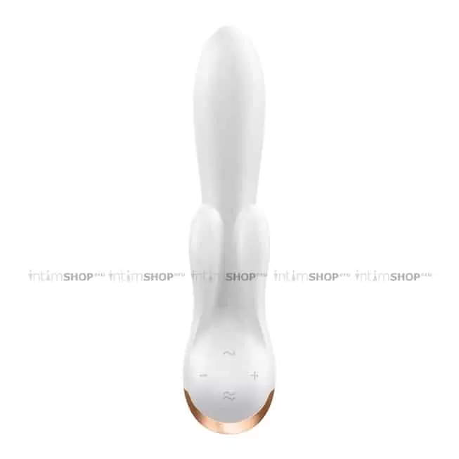 Вибратор-кролик Satisfyer Double Flex с двумя клиторальными отростками, белый