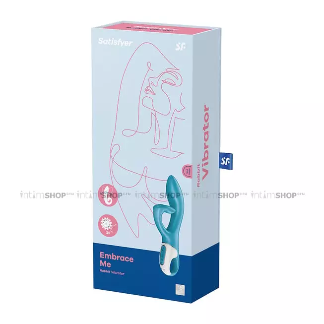 Вибратор-кролик Satisfyer Embrace Me с тремя клиторальными отростками, бирюзовый