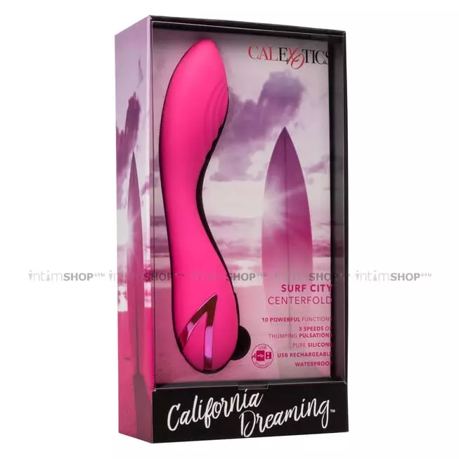 Вибратор с осцилляцией CalExotics California Dreaming Surf City Centerfold, розовый