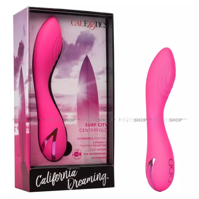 Вибратор с осцилляцией CalExotics California Dreaming Surf City Centerfold, розовый