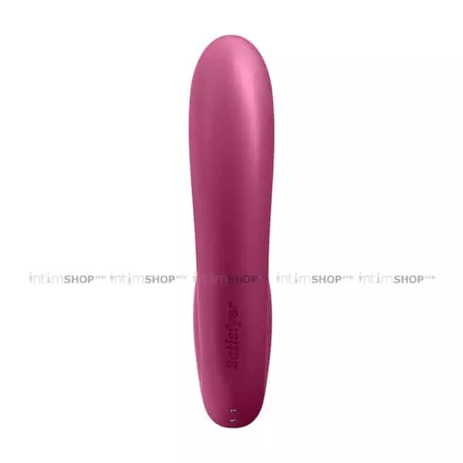 Вибратор с вакуумным стимулятором Satisfyer Sunray с фиксацией формы, ягодный