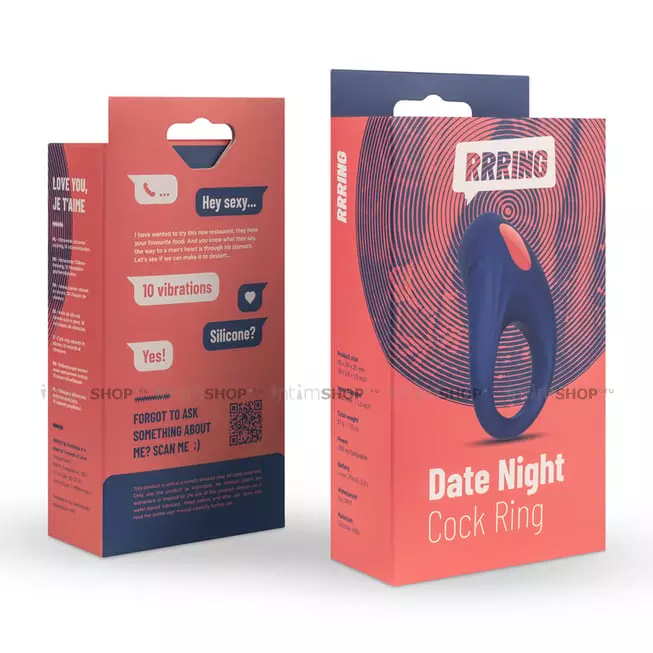 Виброкольцо FeelzToys RRRING Date Night, синее