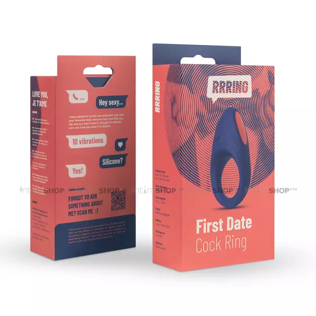 Виброкольцо FeelzToys RRRING First Date, синее