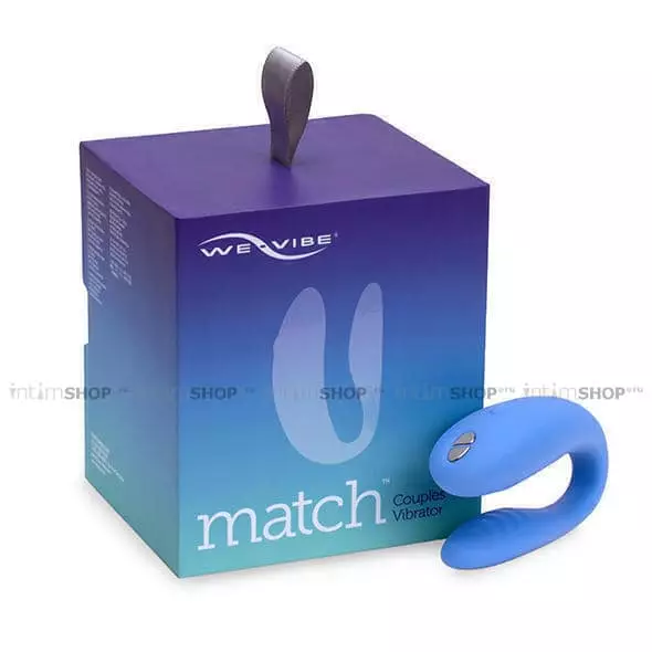 Вибромассажер для пар We-Vibe Match с пультом ДУ, голубой