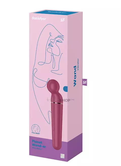 Вибромассажер Satisfyer Planet Wand-er, ягодный