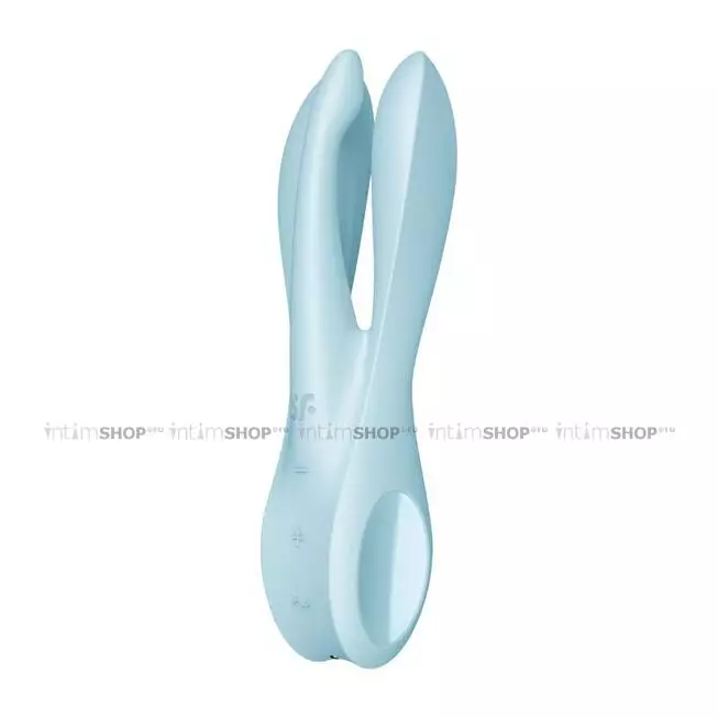 Вибромассажер Satisfyer Threesome 1 для стимуляции клитора и сосков, голубой