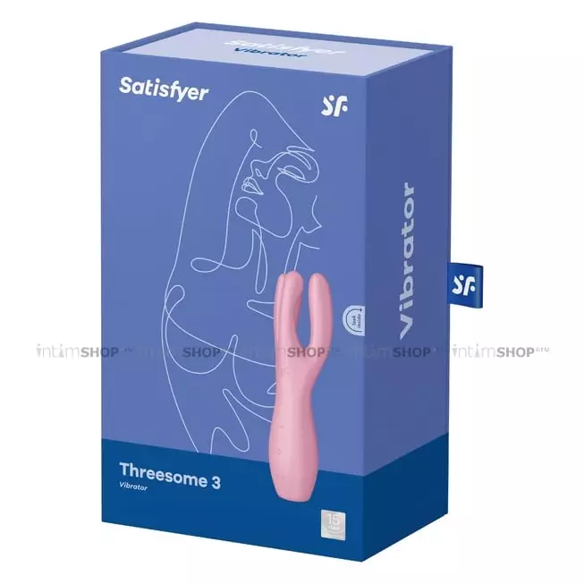 Вибромассажер Satisfyer Threesome 3 для стимуляции клитора и сосков, розовый