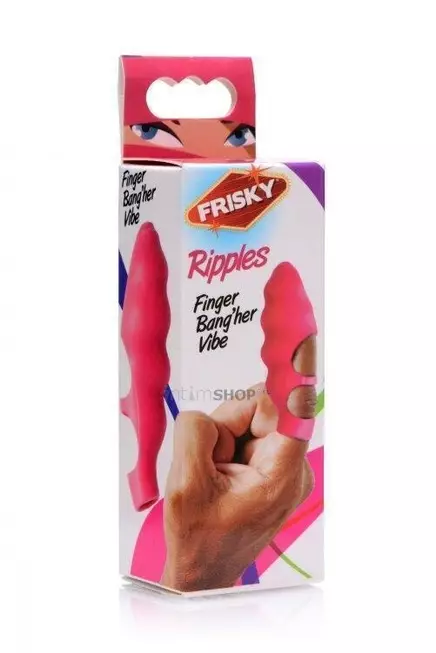 Вибронасадка на палец XR Brands Frisky Ripples, розовый