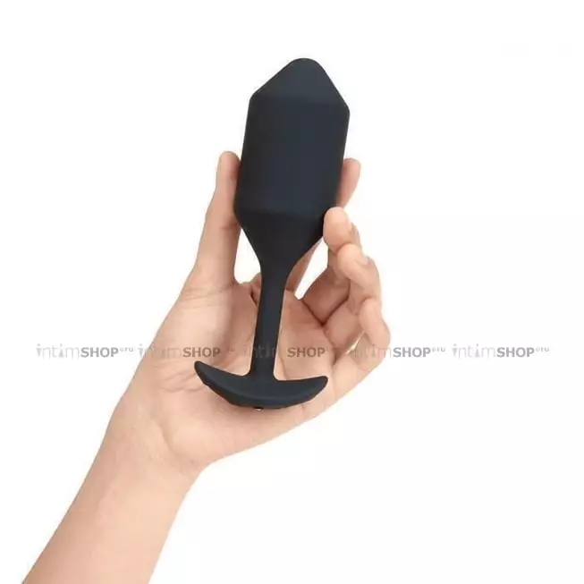 Вибропробка для ношения b-Vibe Vibrating Snug Plug 4, черная