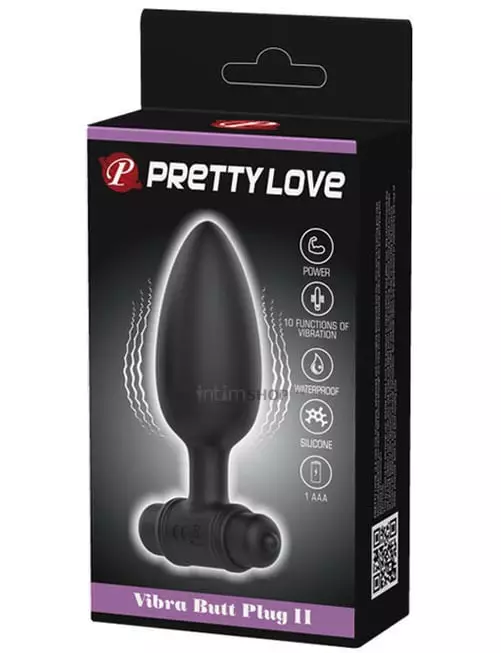 Вибропробка Pretty Love Vibra Butt Plug II, черная