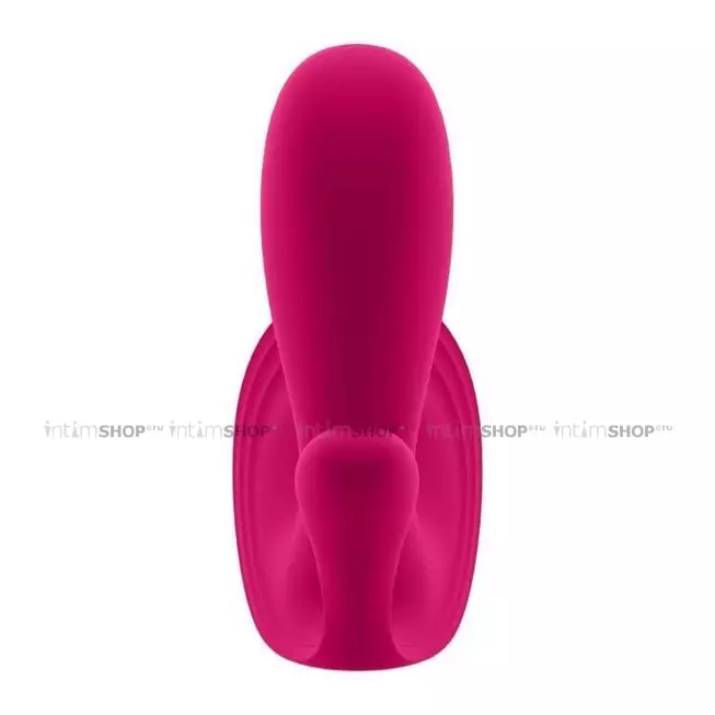 Вибровкладка в трусики с вагинальным и анальным отростком Satisfyer Top Secret+, розовая