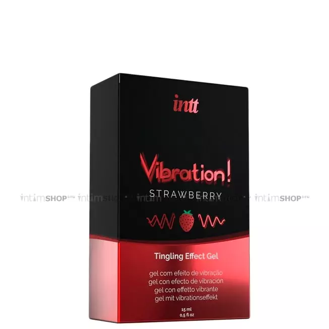 Жидкий вибратор Intt Vibration Strawberry, 15 мл