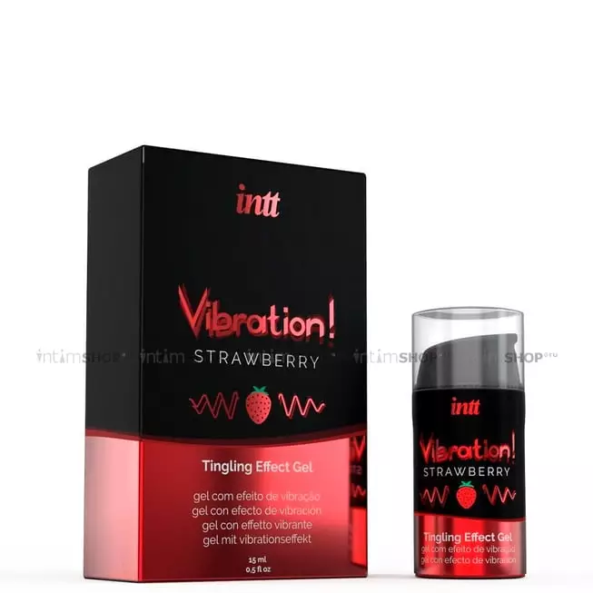 Жидкий вибратор Intt Vibration Strawberry, 15 мл